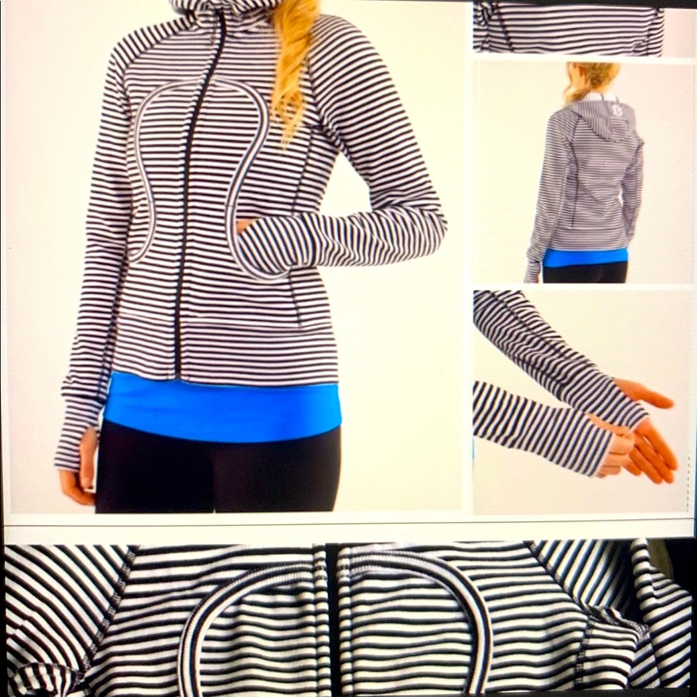 Lululemon black and white striped jacket